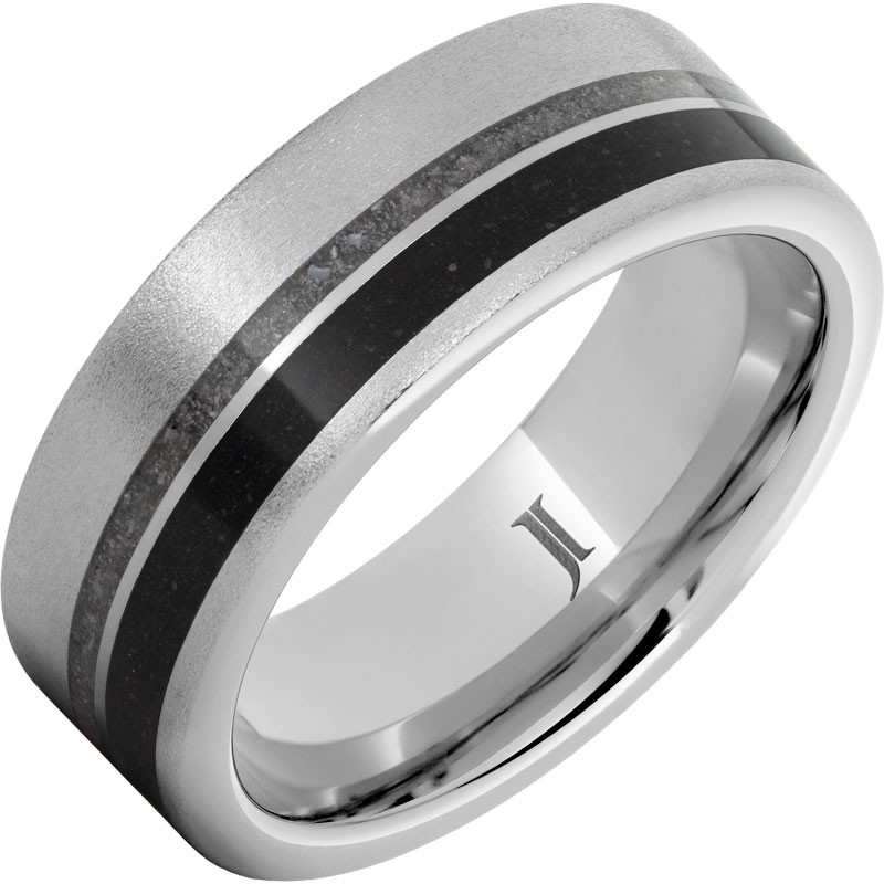 Shifting Sands - Serinium&reg; White and Black Sand Inlay Ring