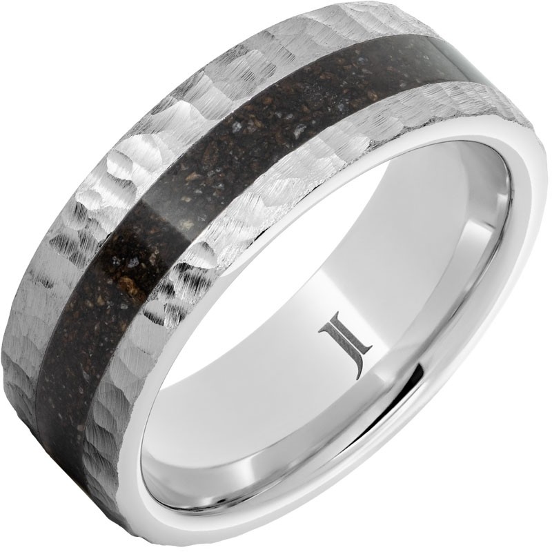 Serinium&reg; Ring with Grey Dinosaur Bone Inlay