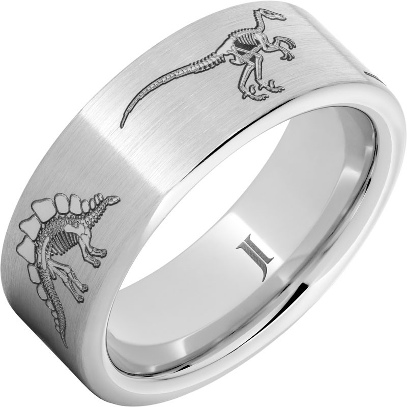 Serinium&reg; Dinosaur Fossil Skeleton Engraved Ring