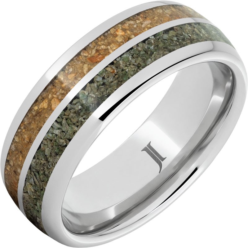 Serinium&reg; Dual Dinosaur Bone Inlay Ring