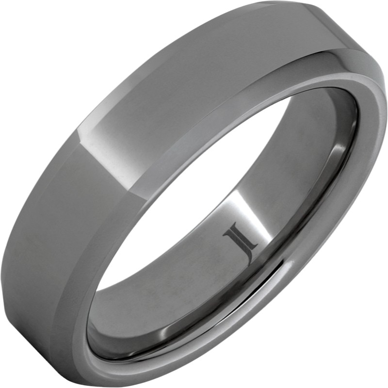 Rugged Tungsten - Ring with Beveled Edges
