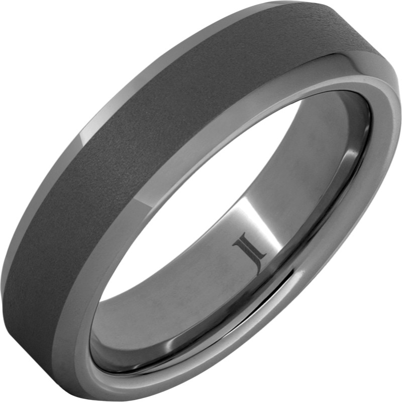 Rugged Tungsten&trade; Beveled Men's Ring with Sandblast Finish