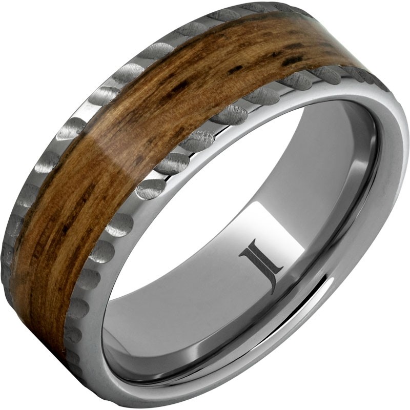 Barrel Aged&trade; Rugged Tungsten&trade; Ring with Bourbon Wood Inlay