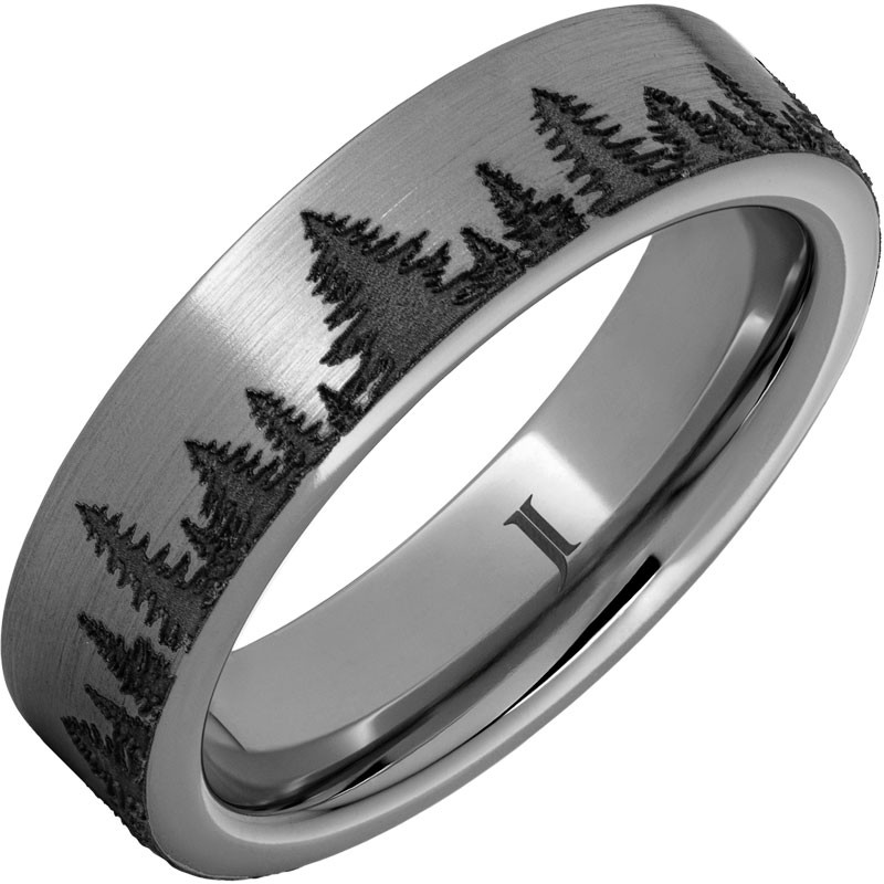 Rugged Tungsten&trade; Forest Scene Ring with Satin Finish