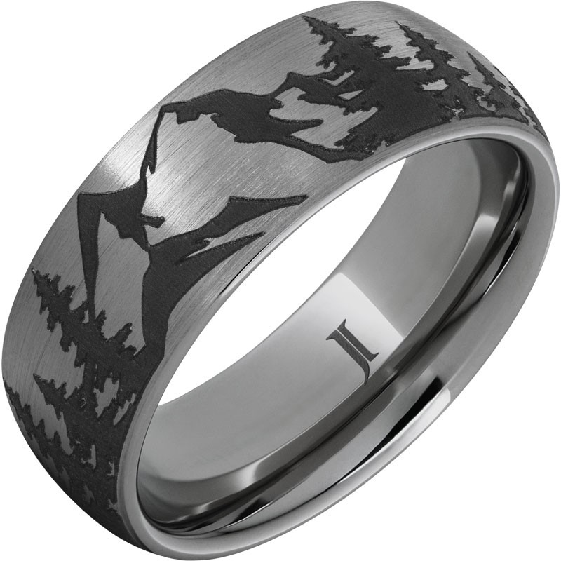 Rugged Tungsten&trade; Mountain Pine Forest Ring With Satin Finish