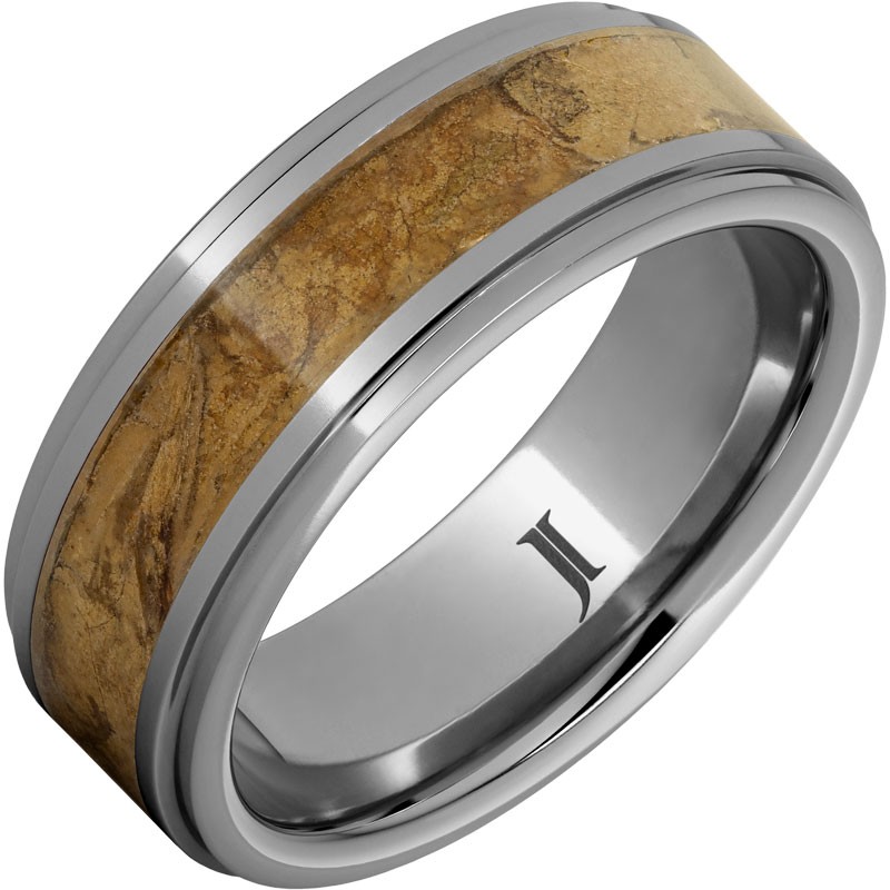 Lonsdale - Rugged Tungsten - Natural Cigar Wrapper Inlay Ring