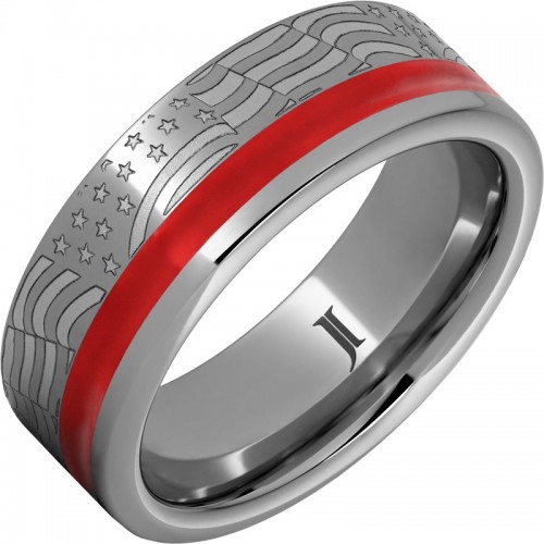 Old Glory - Enamel Inlay Rugged Tungsten&trade; Ring