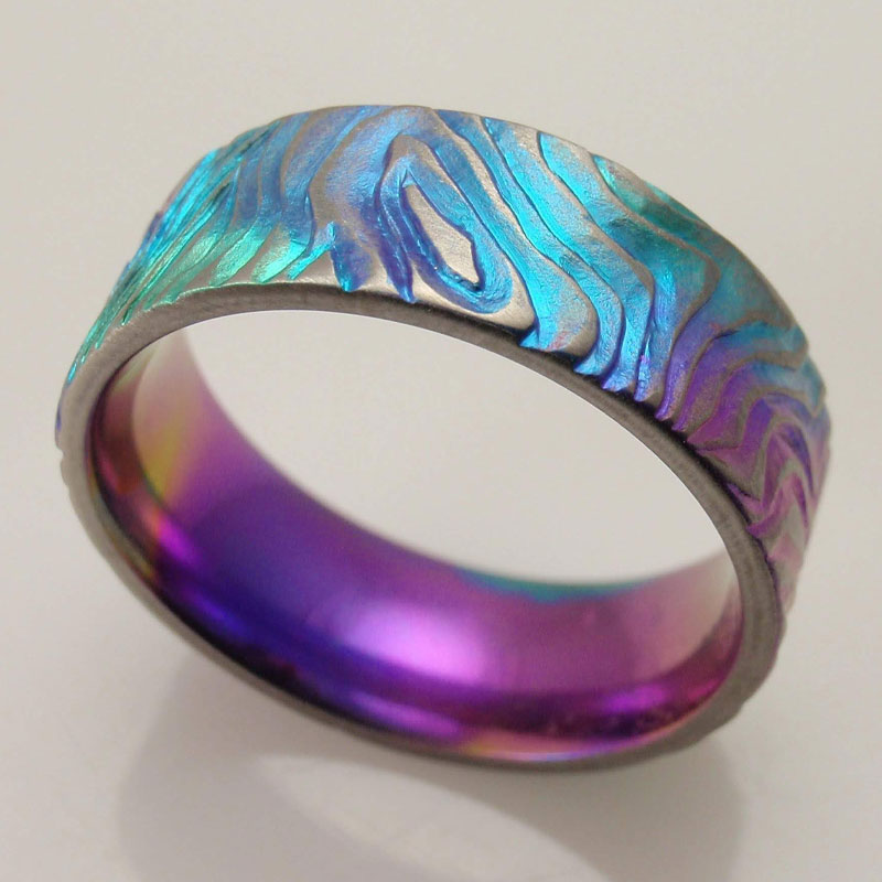 Custom Titanium Topographical Ring