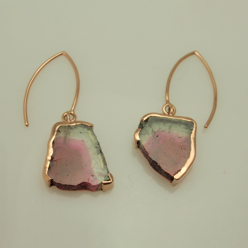 Custom Watermelon Tourmaline Earrings