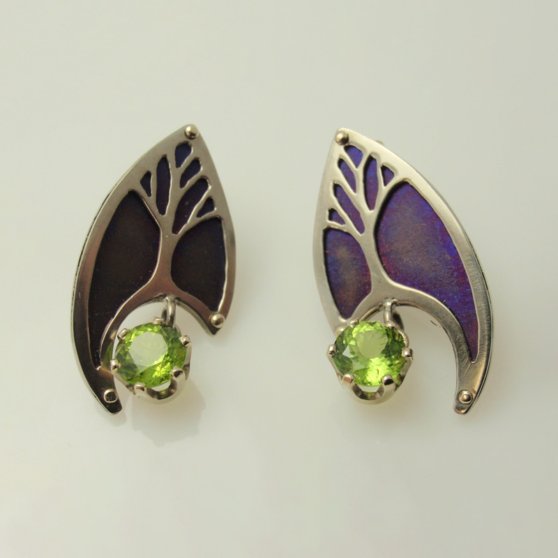 Custom Peridot Tree Earrings