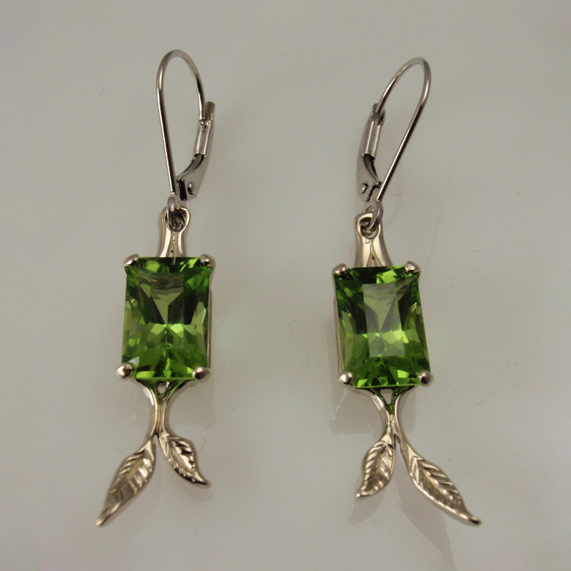 Custom Peridot Leaves Earrings