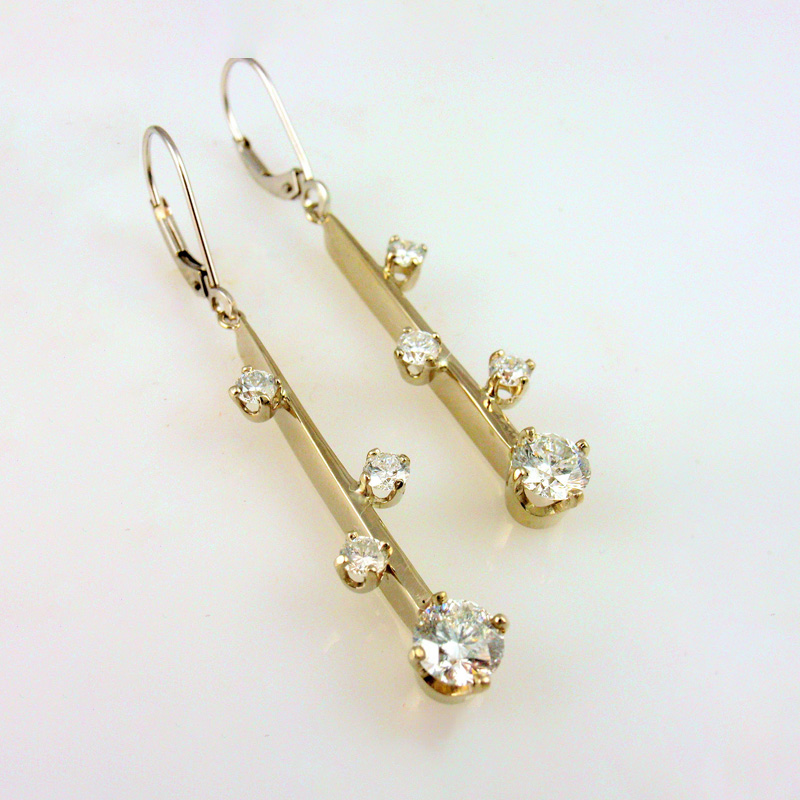 Custom Diamond Bar Earrings