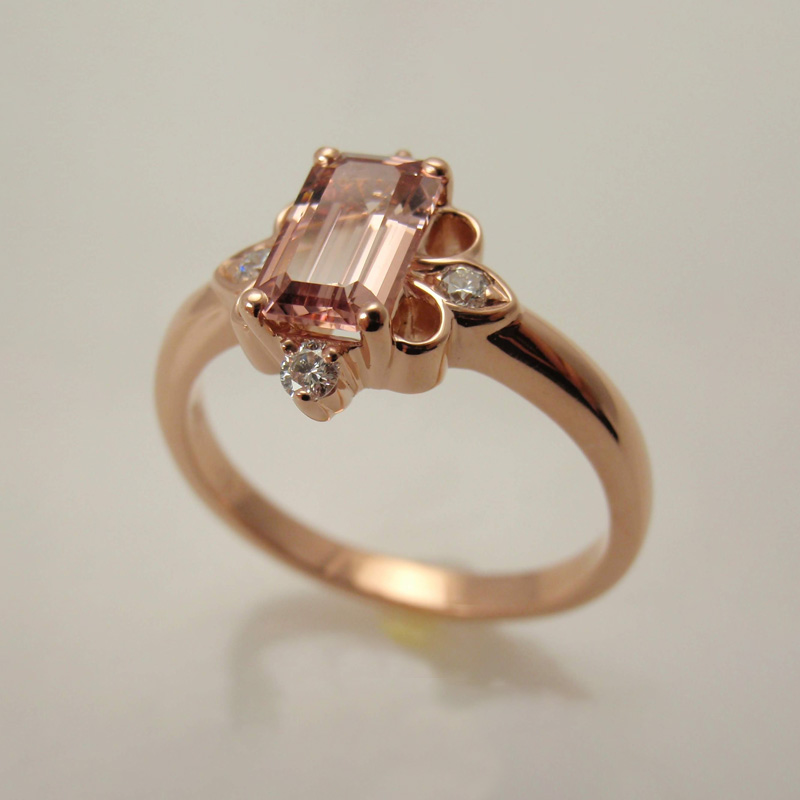 Custom Imperial Topaz & Diamond Ring