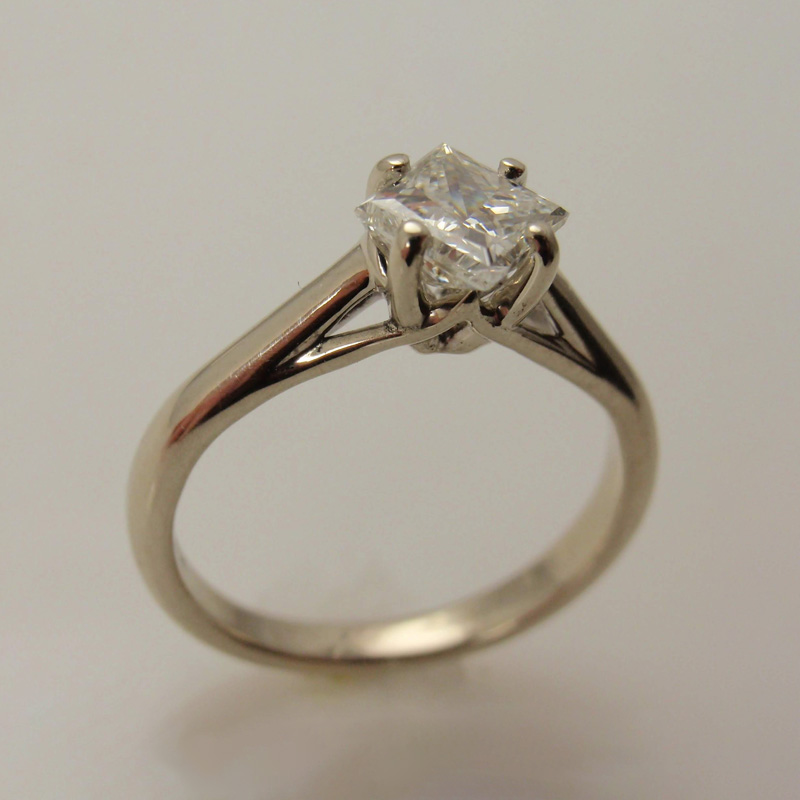 Custom Princess Cut Solitaire Ring