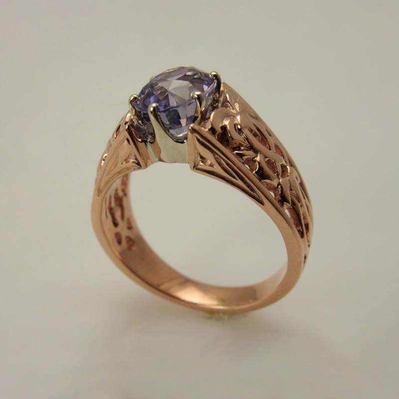 Custom Celtic Gemstone Ring