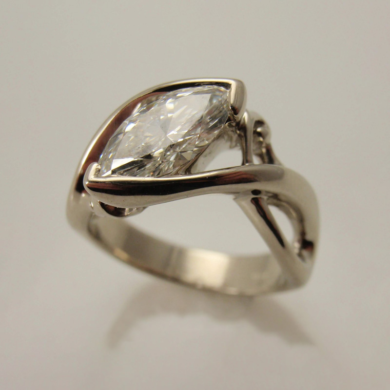 Custom Marquise Diamond Ring
