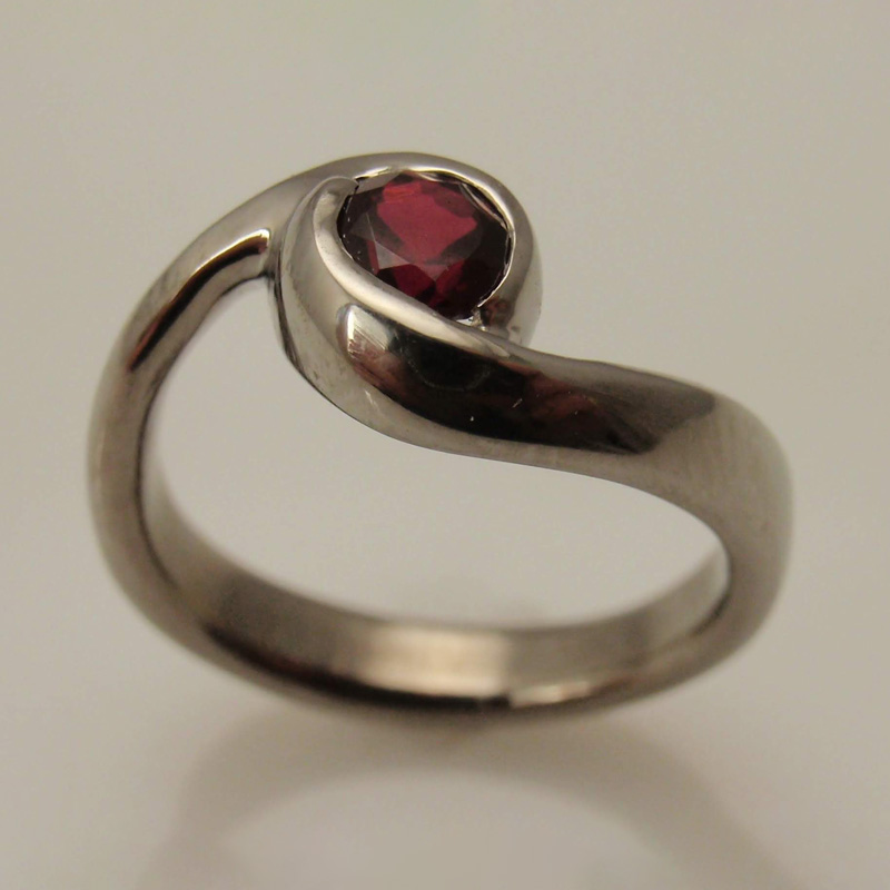 Custom Swirl Gemstone Ring