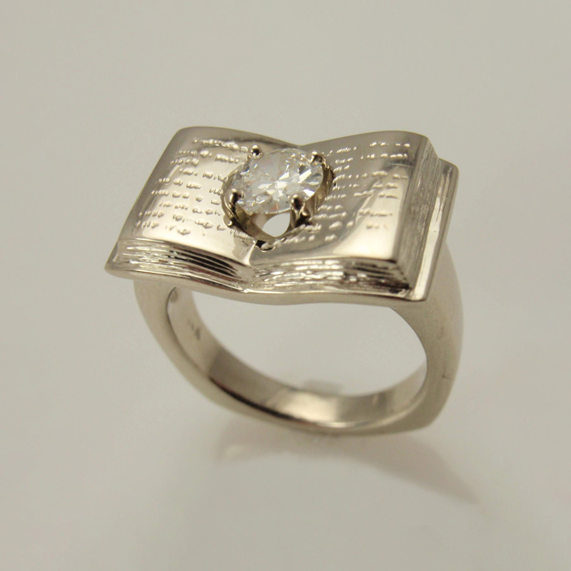 Custom Diamond Book Ring
