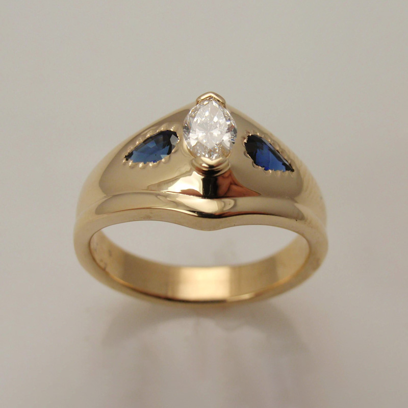 Custom Diamond & Sapphire Ring