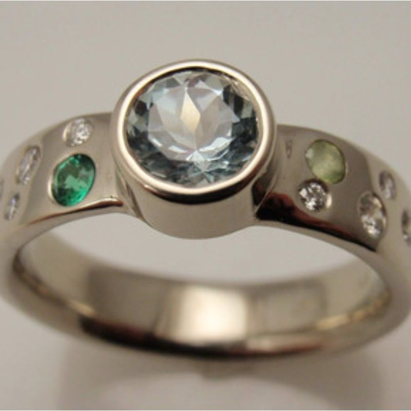 Custom Gemstone & Diamond Ring