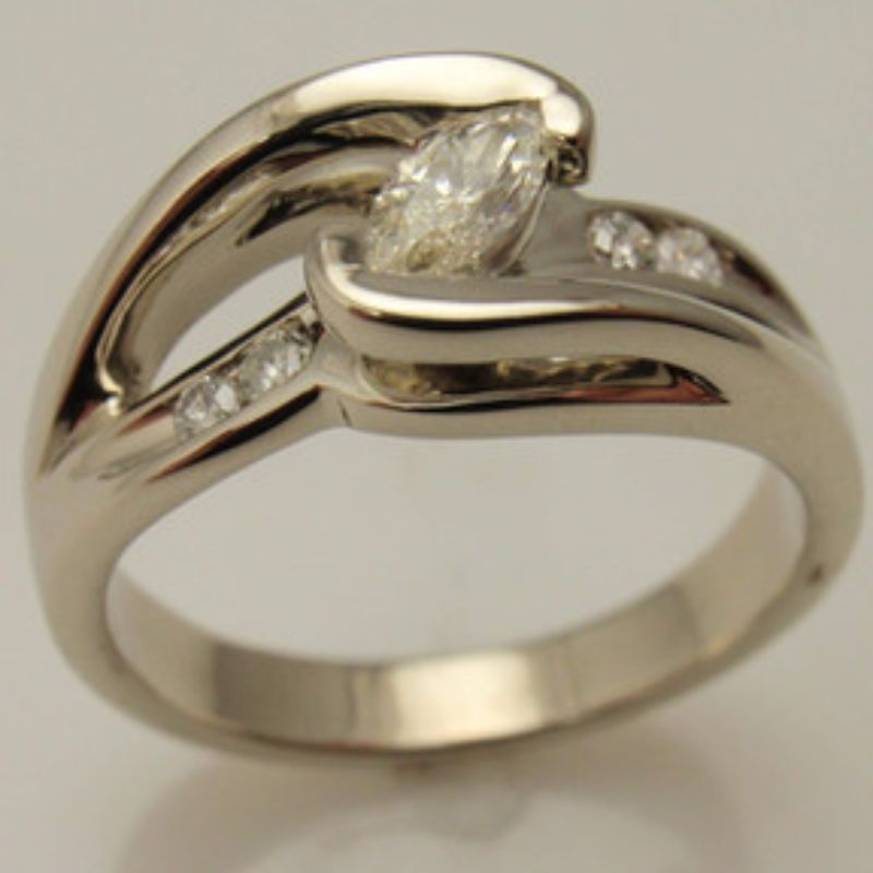 Custom Swirl Diamond Ring