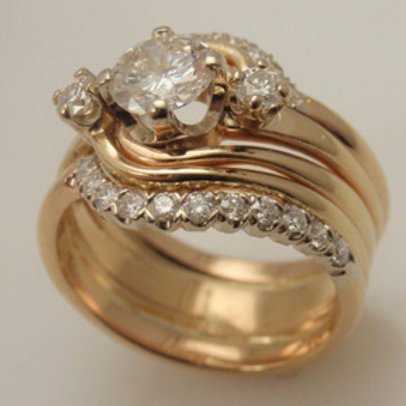 Custom Three Ring Wedding Set