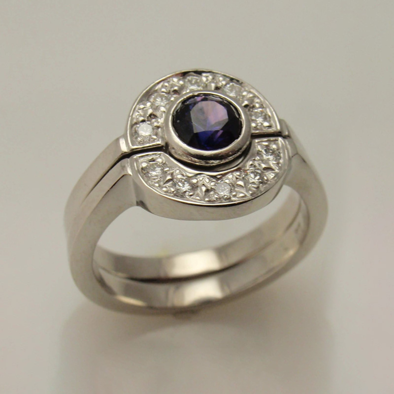 Custom Gemstone & Diamond Ring Set