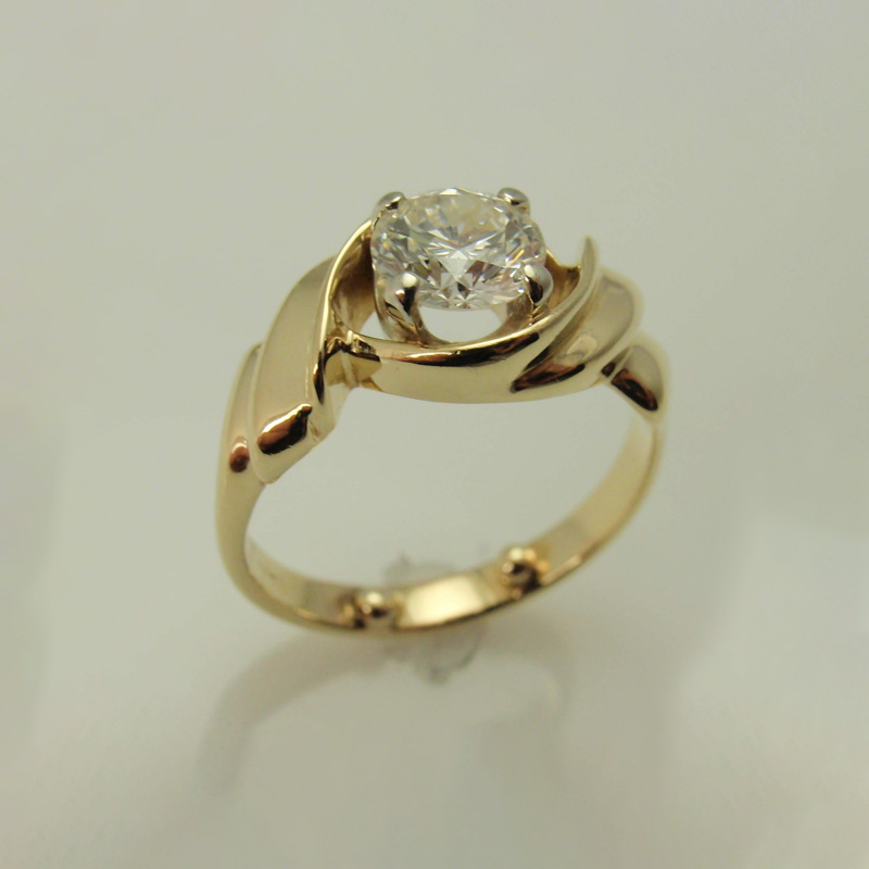 Custom Swirl Solitaire Ring