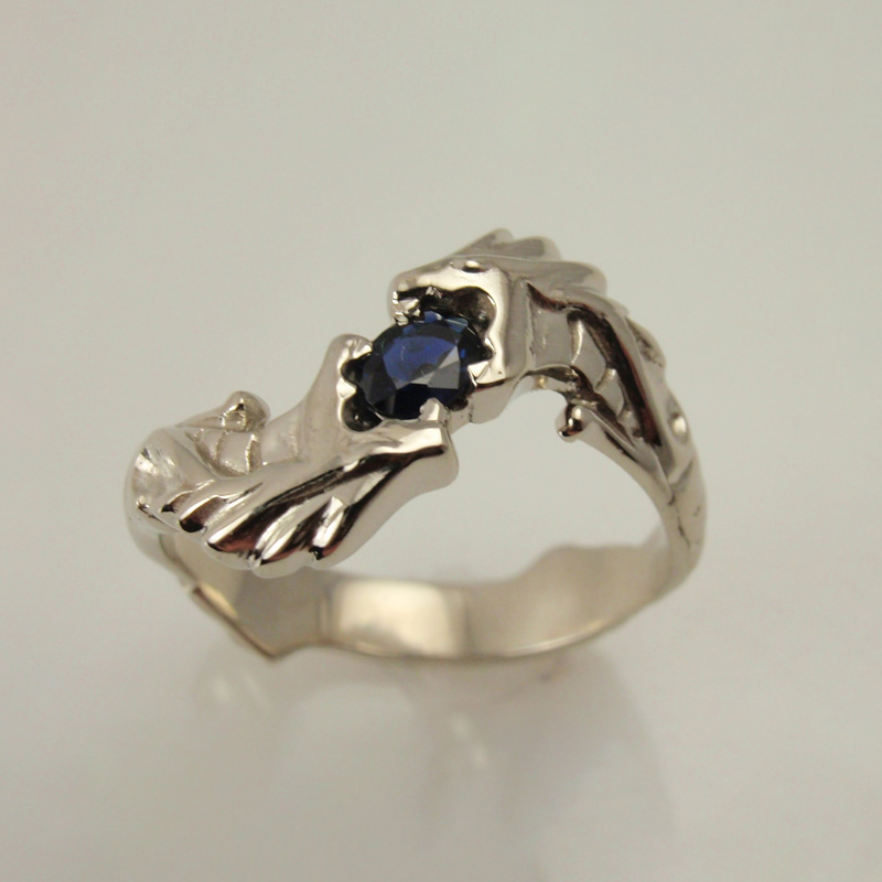 Custom Sapphire Dragons Ring