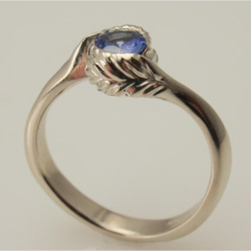 Custom Sapphire Leaf Ring