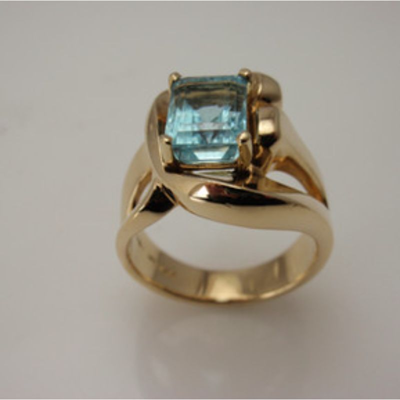Custom Aquamarine Ring