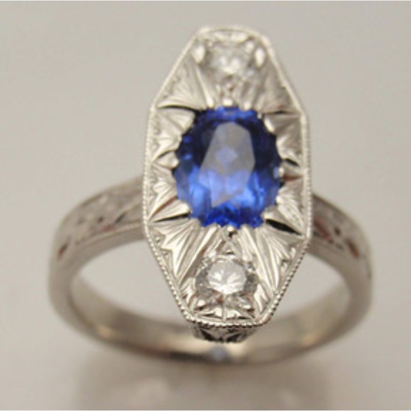 Custom Sapphire & Diamond Ring