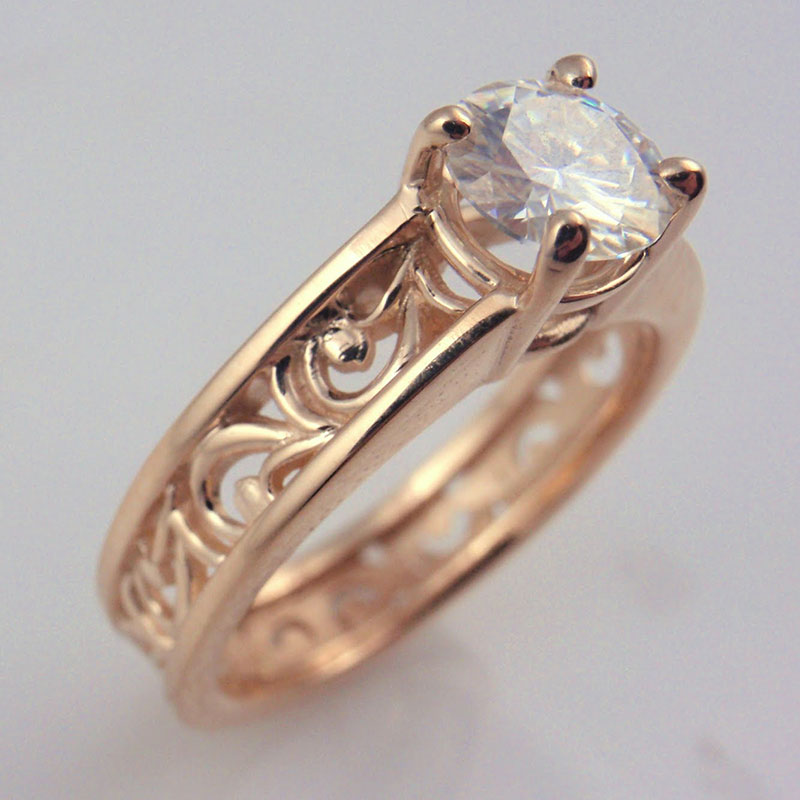 Custom Filigree Diamond Ring