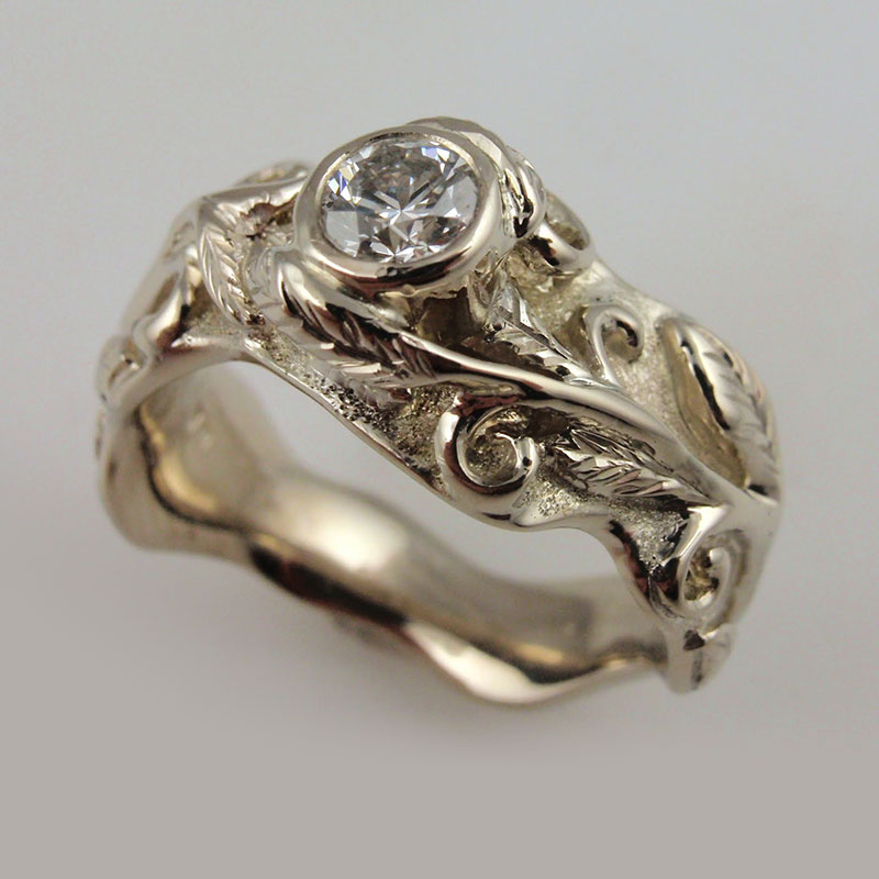 Custom Flowing Design Diamond Ring