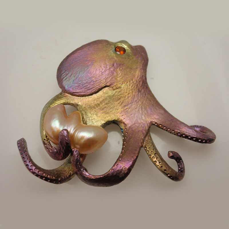 Custom Octopus Pearl Pendant