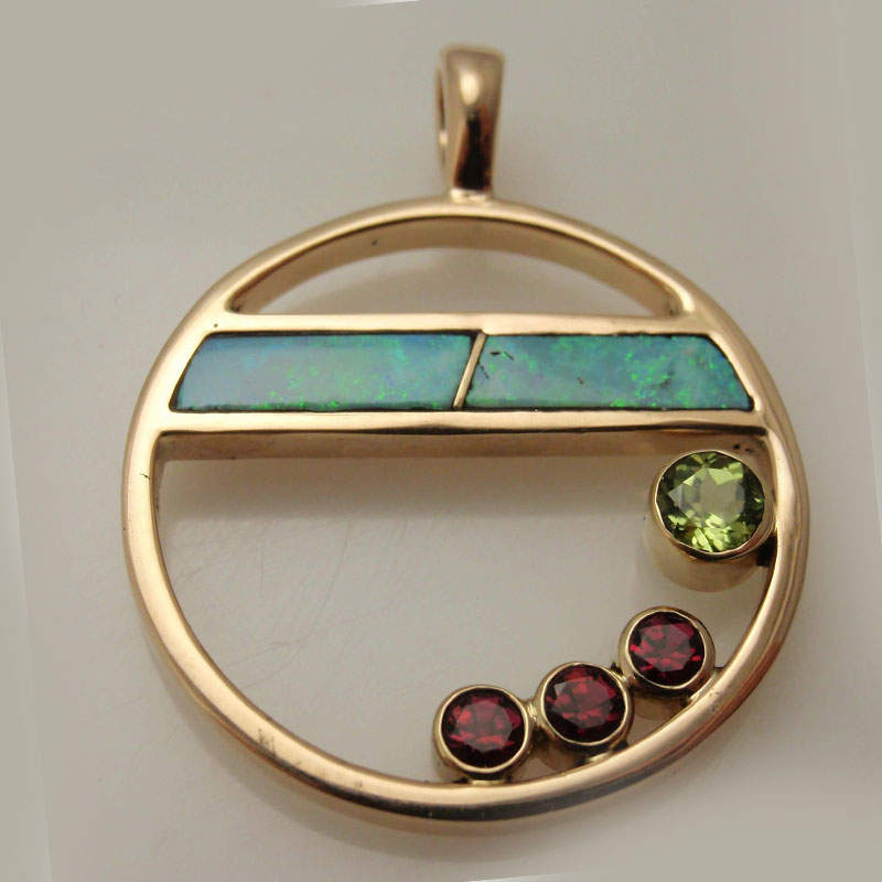 Custom Gemstone Circle Pendant