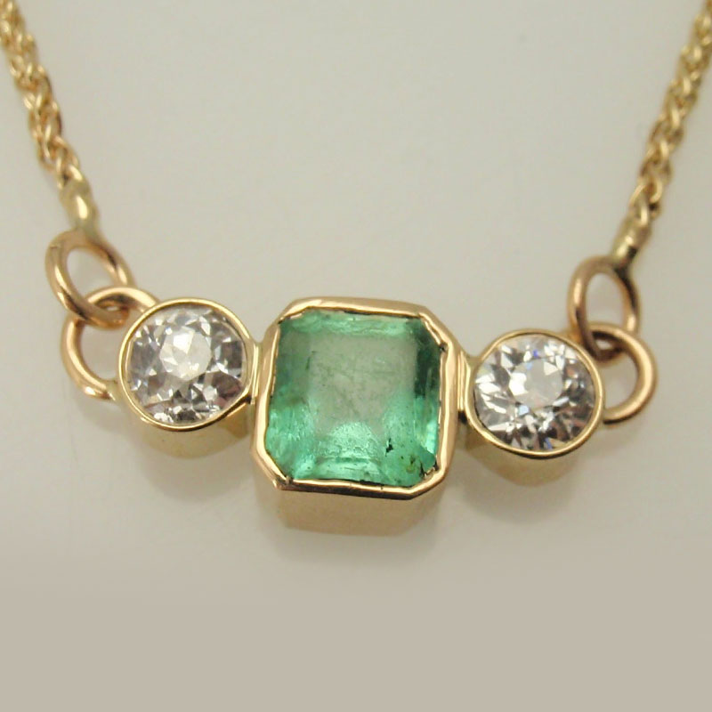 Custom Emerald & Diamond Necklace