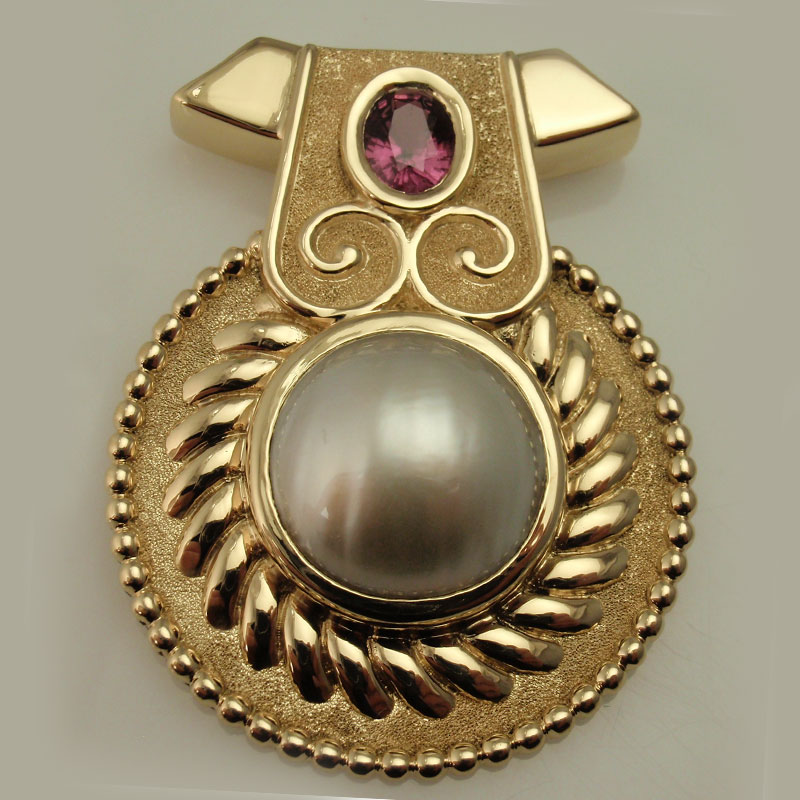 Custom Pearl & Garnet Pendant