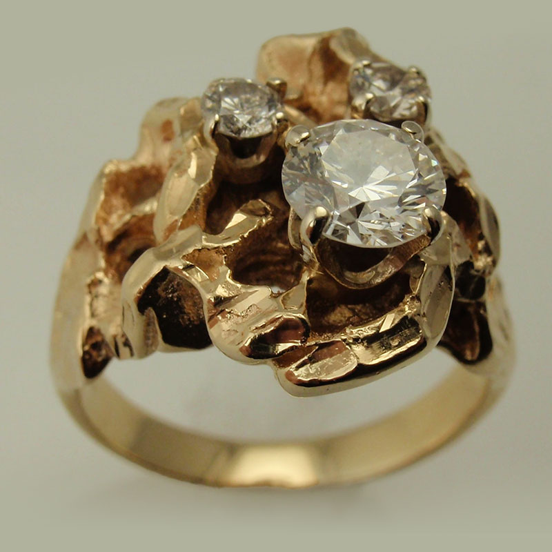 Custom Diamond Nugget Ring