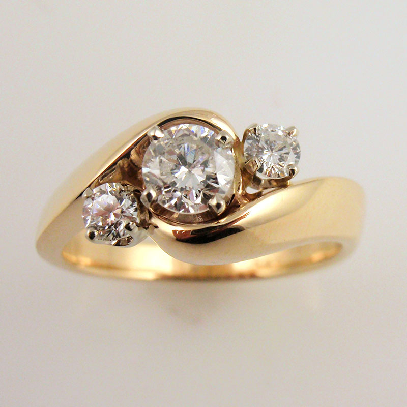 Custom Three Stone Diamond Ring