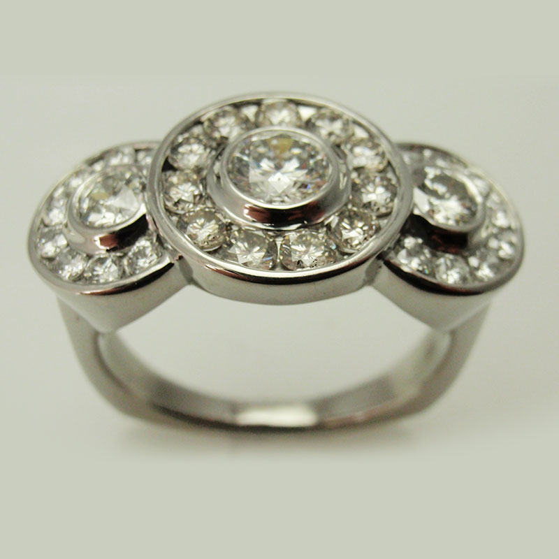 Custom Three Halo Ring