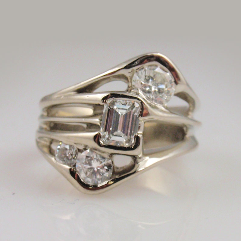 Custom Freeform Diamond Ring