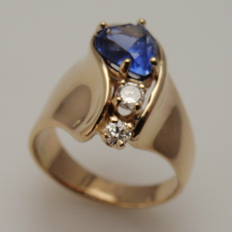 Custom Gemstone & Diamond Freeform Ring