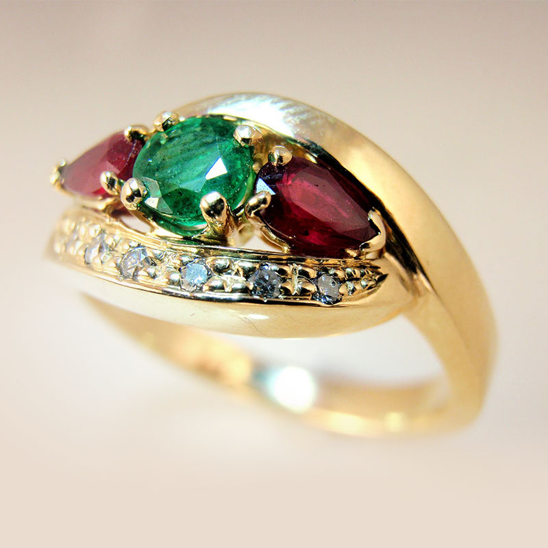 Custom Gemstone Bypass Ring