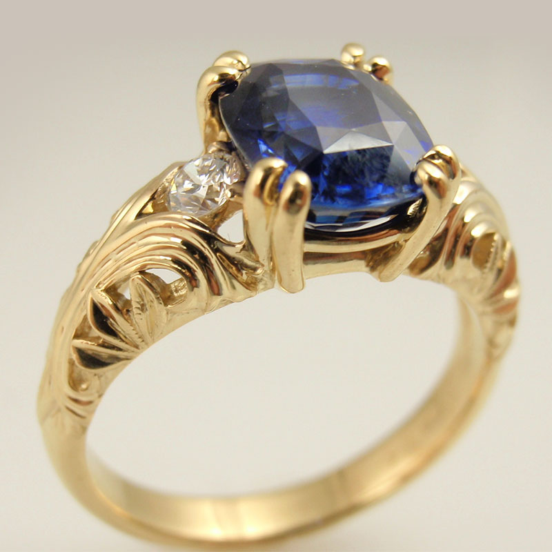 Custom Sapphire & Diamond Ring