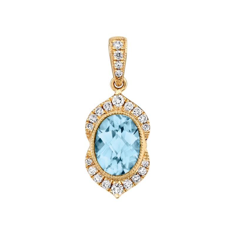Aquamarine 14K Yellow Gold Pendant