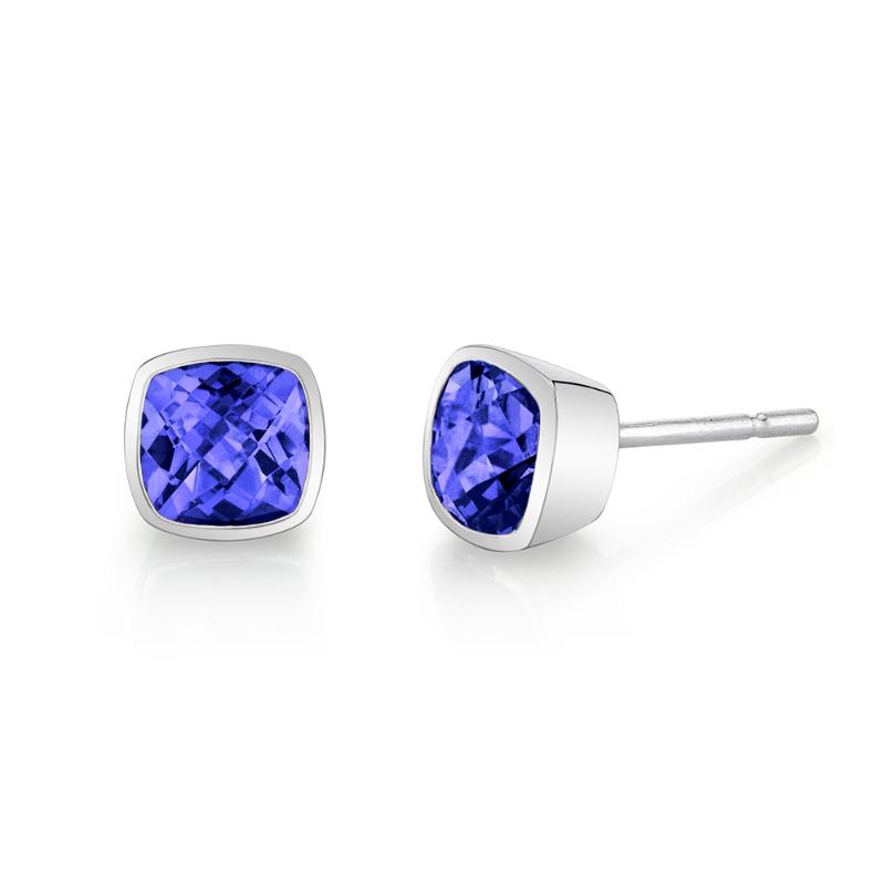 Tanzanite 14K White Gold Earrings