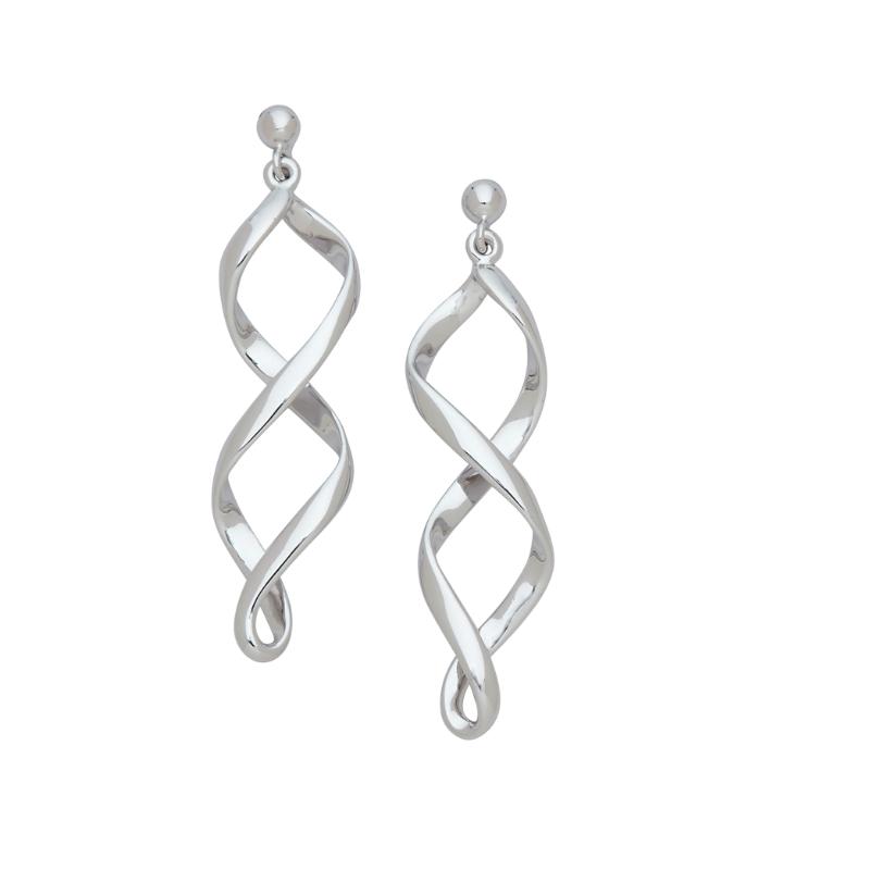 Dangle Ribbon Twirl Earrings