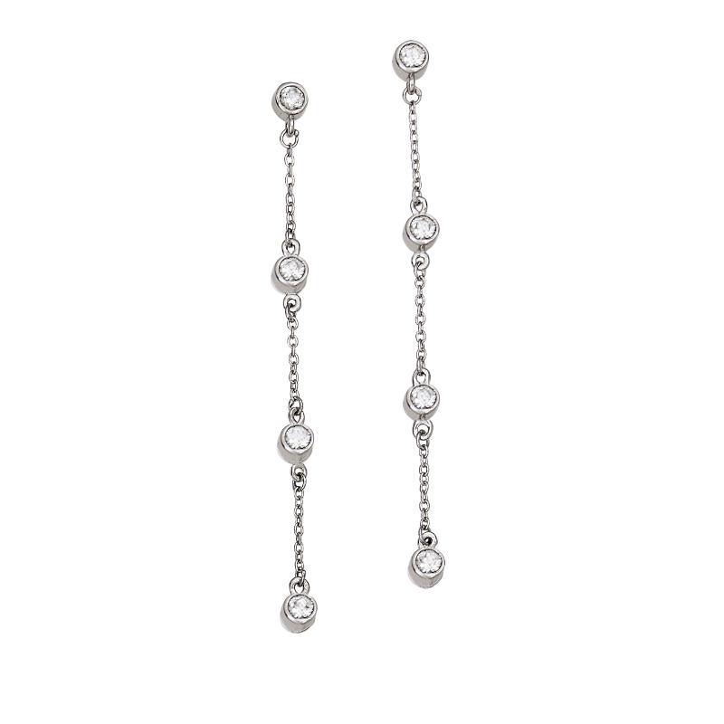 925 Silver Clear Cz By The Yard Earrings