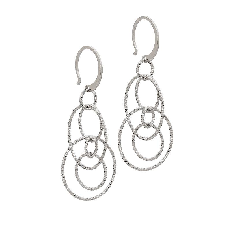 Diamond-Cut Interwoven Circle Earrings